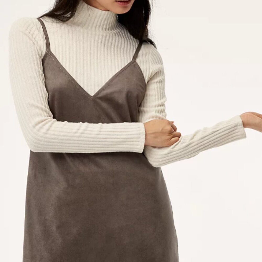 Aritzia Wilfred Free Nori Suede Slip Dress – Luxe & Effortless